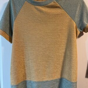 Main Strip Mustard and Gray Knit Top